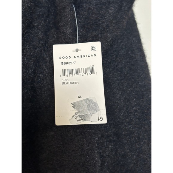 NWT Good American Off the Shoulder Sweater knit Black Size X Large - Picture 4 of 6